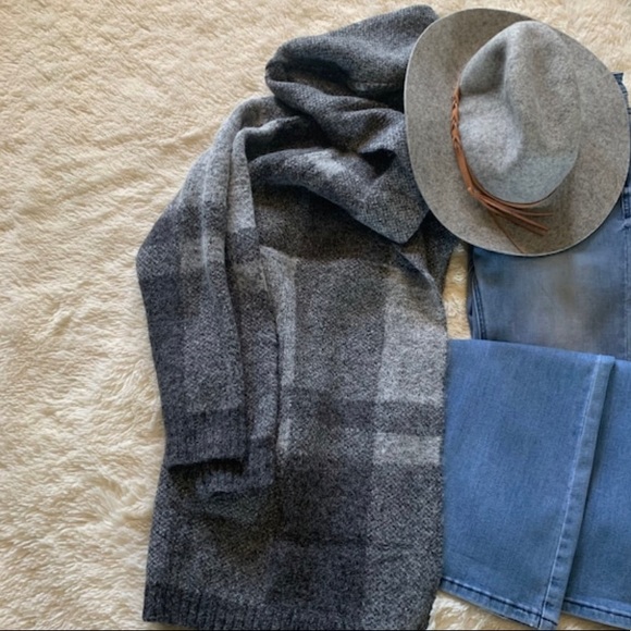 New Women's Grey Hooded Cardigan Sweater Coat Boho Western Cozy - Picture 5 of 9